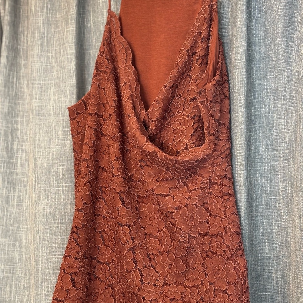 Anthropologie Lace Cami Top in Warm rust color